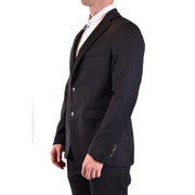 Blazer homme Rrd noir croisé en laine, texture subtile et boutons assortis v29819