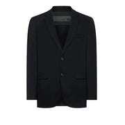 Blazer homme Rrd bleu polyamide à la coupe élégante et ajustée et deux boutons sur le devant, idéal pour le printemps et l'été.