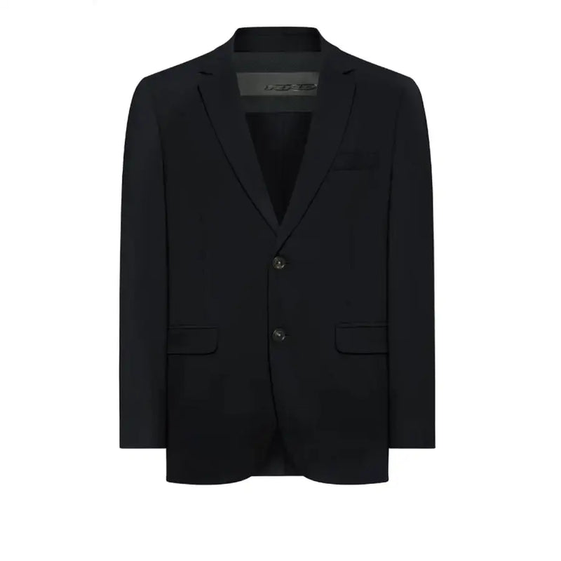 Blazer homme Rrd bleu polyamide à la coupe élégante et ajustée et deux boutons sur le devant, idéal pour le printemps et l'été.