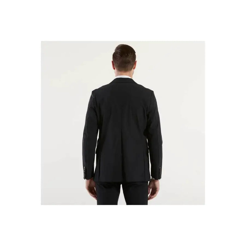 Blazer noir cintré à la coupe moderne et élégante et à la texture subtile pour homme, par RRD, veste en polyamide printemps-été