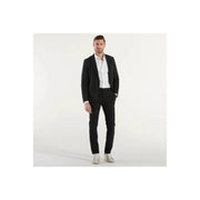 Rdr men blazer blue polyamide v-neck spring summer jacket in black tailored suit jacket with modern cut and subtle texture