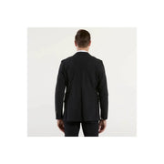 Blazer noir cintré pour homme, coupe slim, élégant et moderne, texture subtile, confectionné en polyamide élasthanne.