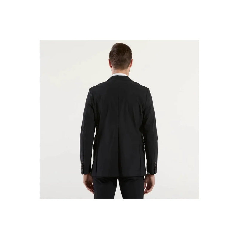 Blazer noir cintré pour homme, coupe slim, élégant et moderne, texture subtile, confectionné en polyamide élasthanne.