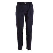 Pantalon Rrd pour homme en polyamide bleu marine foncé, coupe fuselée, avec taille élastiquée et cordon de serrage pour un confort optimal.