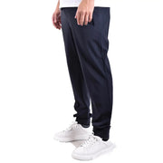 Pantalon de jogging Armani noir à la coupe fuselée élégante et aux coutures latérales discrètes, associé à un pantalon RRD Men bleu en polyamide.