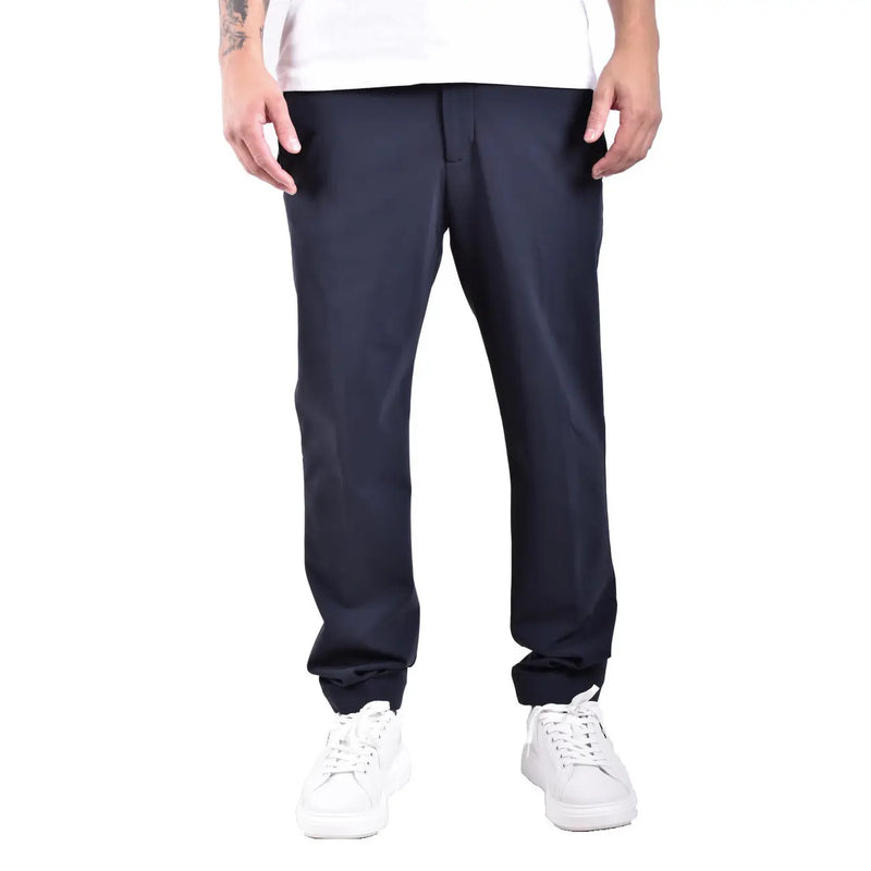 Pantalon chino bleu pour homme Rrd en polyamide, coupe fuselée, avec un pli discret et des ourlets élastiqués.