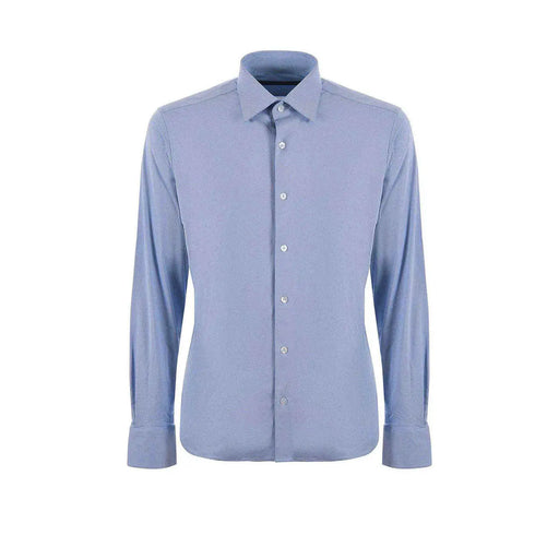 Chemise habillée Rrd pour homme, en coton bleu clair, manches longues, col classique et fermeture boutonnée, idéale pour les occasions formelles.