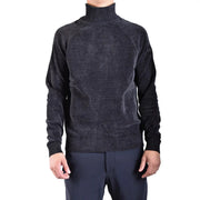 Pull à col roulé Rrd pour homme, gris foncé, en maille texturée avec poignets côtelés (vue de face)