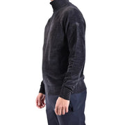 Pull à col roulé Rrd pour homme, gris foncé, en maille texturée avec poignets et ourlet côtelés, vue de face