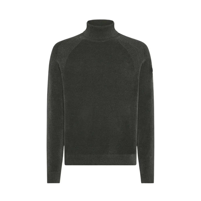 Pull à col roulé Rrd pour homme, gris foncé, avec poignets et ourlet côtelés et maille texturée, vue de face