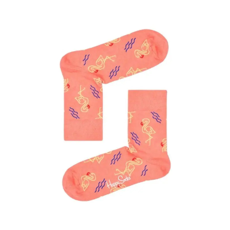 Salmon colored flamingo socks featuring vibrant designs for stylish comfort