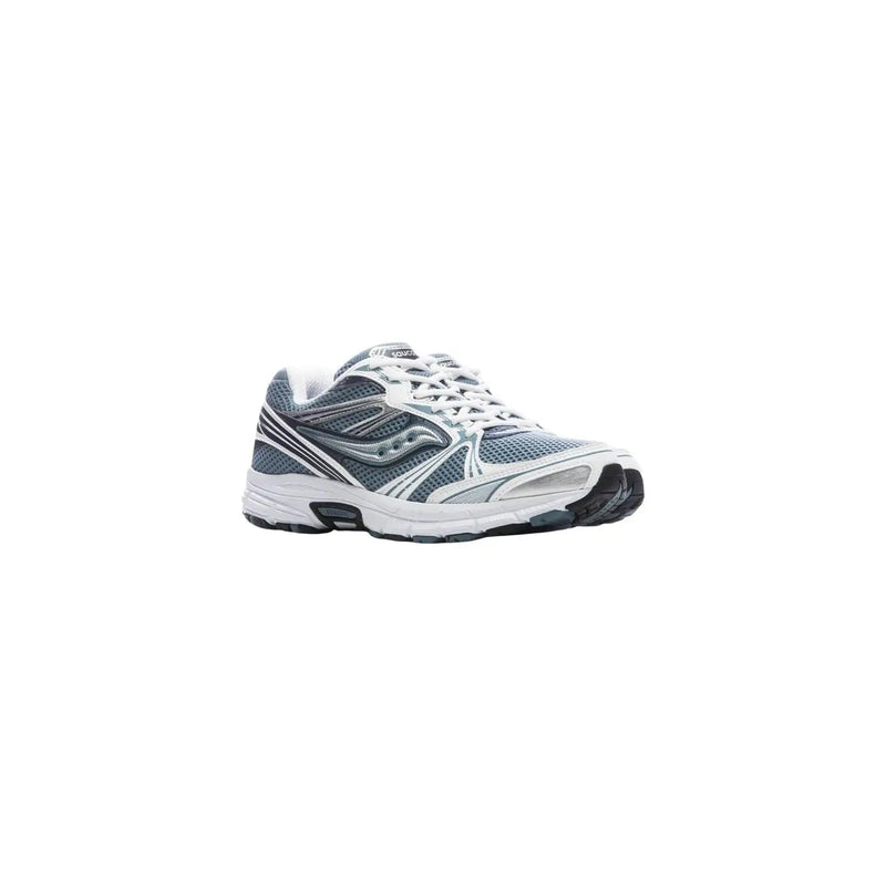 Gris et blanc Saucony Chaussure de course synthétique pour homme avec tige en mesh et détails noirs pour usage sportif