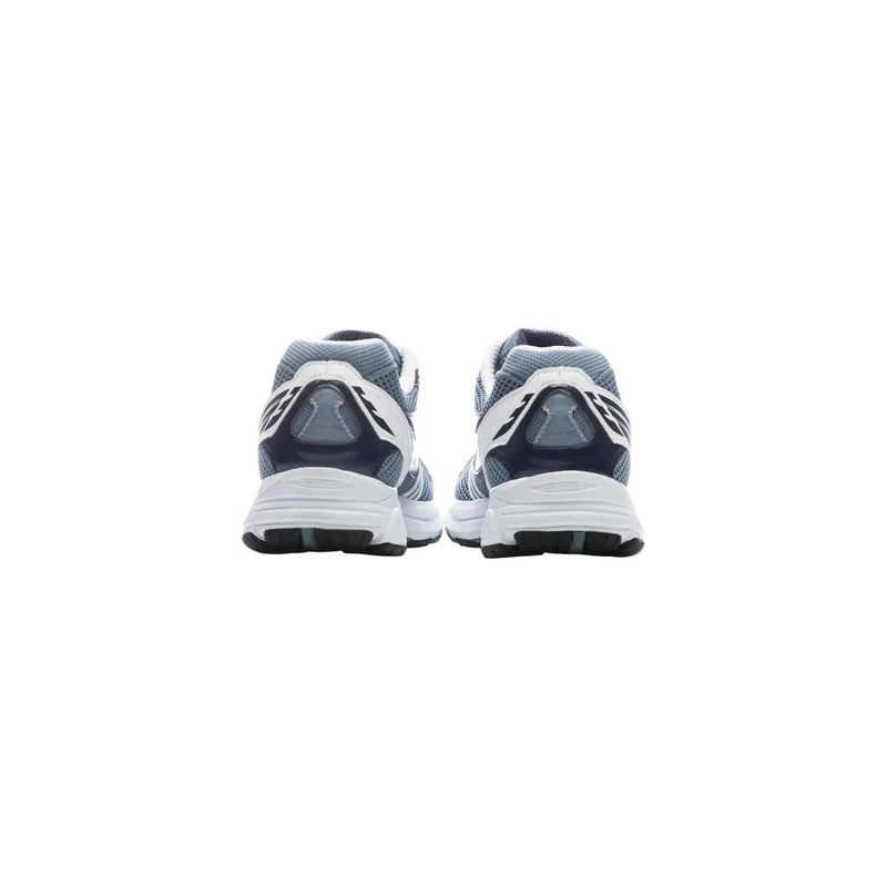 Saucony Baskets bleues synthétiques pour homme avec empeigne en mesh gris et blanc et languette noire au talon visible à l'arrière