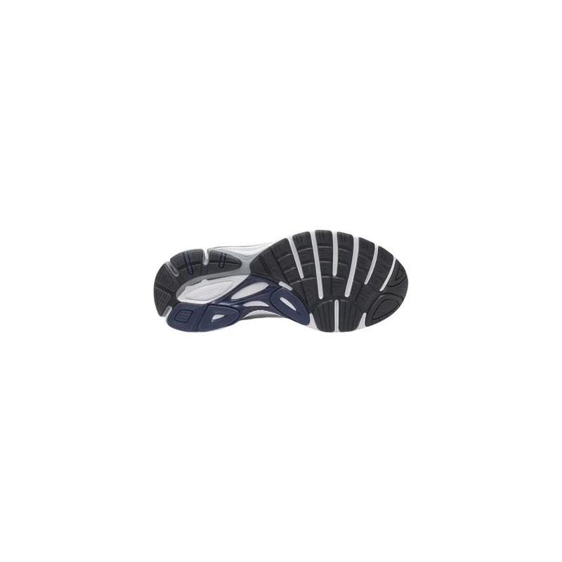 Semelle de chaussure de sport noire et blanche avec des accents bleu marine de saucony Baskets homme grises en textile Progrid Guide 7