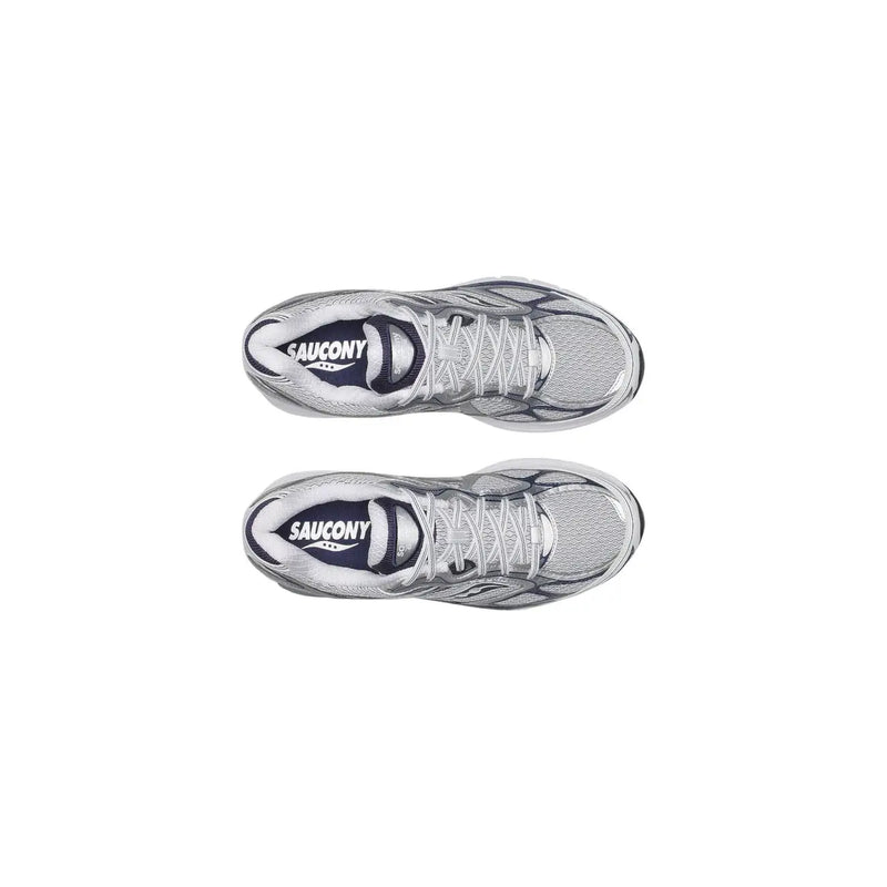 Argent et noir Saucony Baskets pour hommes avec tige en mesh textile gris et lacets, modèle Progrid Guide 7