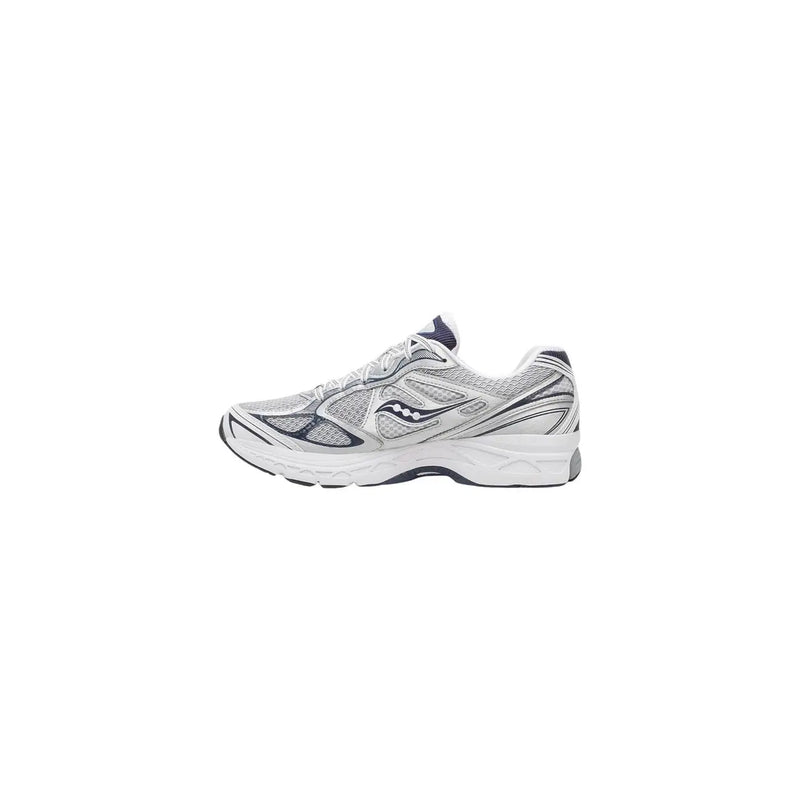 argent et bleu marine Saucony Baskets homme Progrid Guide 7 grises en textile, tige en mesh et semelle en caoutchouc blanc