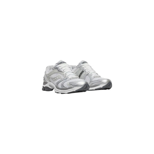 Saucony Baskets homme blanches en synthétique Progrid Triumph 4 avec empeigne en mesh argenté et détails noirs