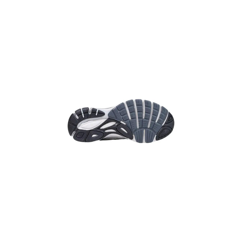 Black and white rubber sole with textured tread pattern on saucony women grey textile sneaker progrid guide 7