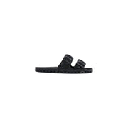 Sandales Sensi pour hommes, modèle La Jolla, style urbain, en PVC noir, à bout ouvert, avec deux brides réglables et un design perforé.
