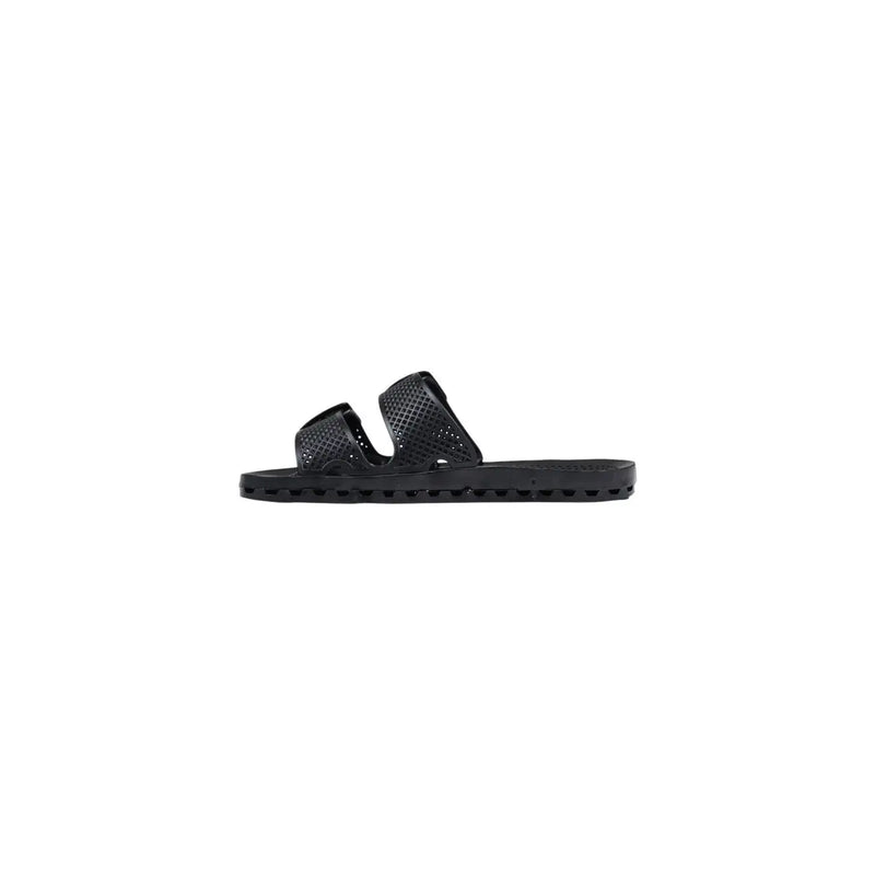 Black pvc sensi men slippers la jolla urban slide sandal with perforated upper and textured sole open toe design