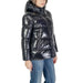 Shiny black puffer jacket featured in Blauer Women’s Black Turtleneck Hooded Jacket