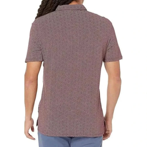 Short-sleeved knitted polo shirt in muted reddish-brown by Armani Exchange