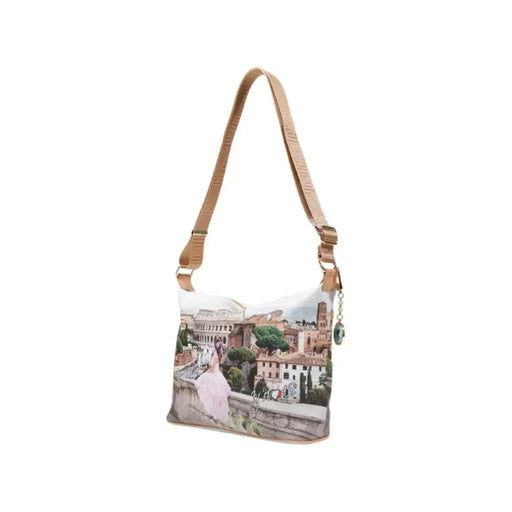 Shoulder bag featuring a detailed Rome scene with the Colosseum in the design