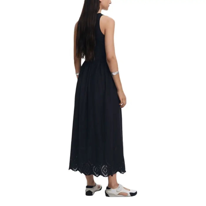 Sleeveless black midi dress from Sleeveless Midi and Maxi Dresses in Black and Navy collection