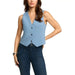 Light blue sleeveless button-up vest from Morgan De Toi for women’s fashion
