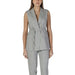 Sleeveless gray belted blazer and pants set by Vila Clothes with front pockets