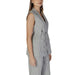 Sleeveless gray belted blazer with front pockets by Vila Clothes on display