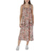 Sleeveless paisley midi dress from B.young featuring a square neckline in pink cotton