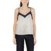 Sleeveless V-neck Black and Beige Top featured in the product listing