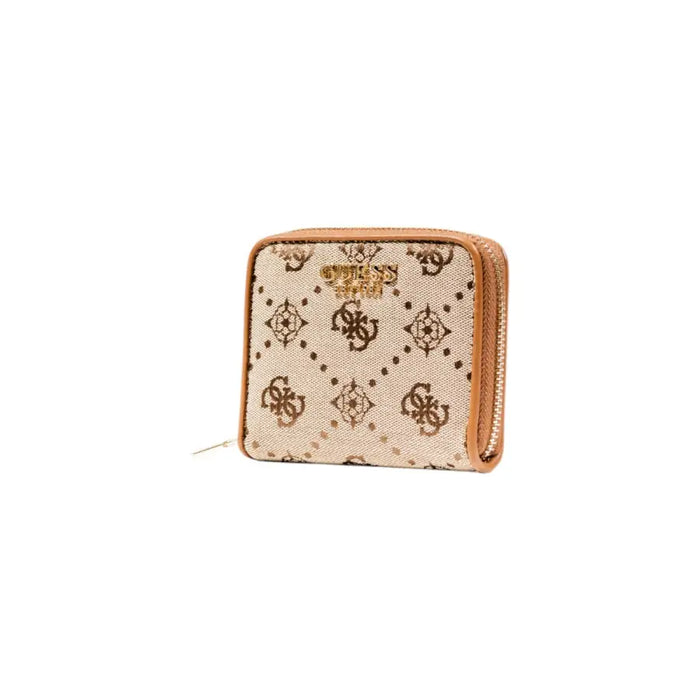 Square patterned zippered wallet with a sleek design and secure closure