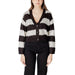 Striped knit cardigan displayed in the product named Striped Knit Cardigan