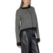 Vero Moda Black Striped Long Sweater with Round Neck in elegant knit texture