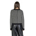 Vero Moda Black Striped Long Sweater paired with stylish leather pants