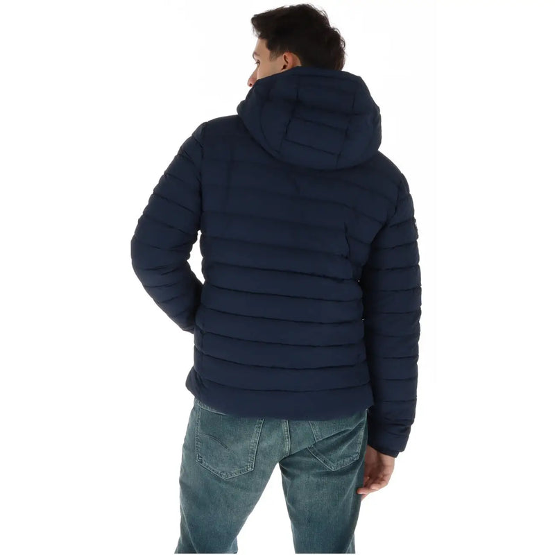 Superdry doudoune matelassée à capuche pour homme, bleu marine, avec poches zippées, vue de face