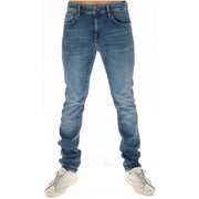 Superdry Jean pour homme en denim bleu, coupe slim et poches avant, vue de face
