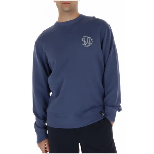bleu marine Superdry Sweat-shirt homme en coton à col rond avec logo blanc brodé discret sur la poitrine M2014491A