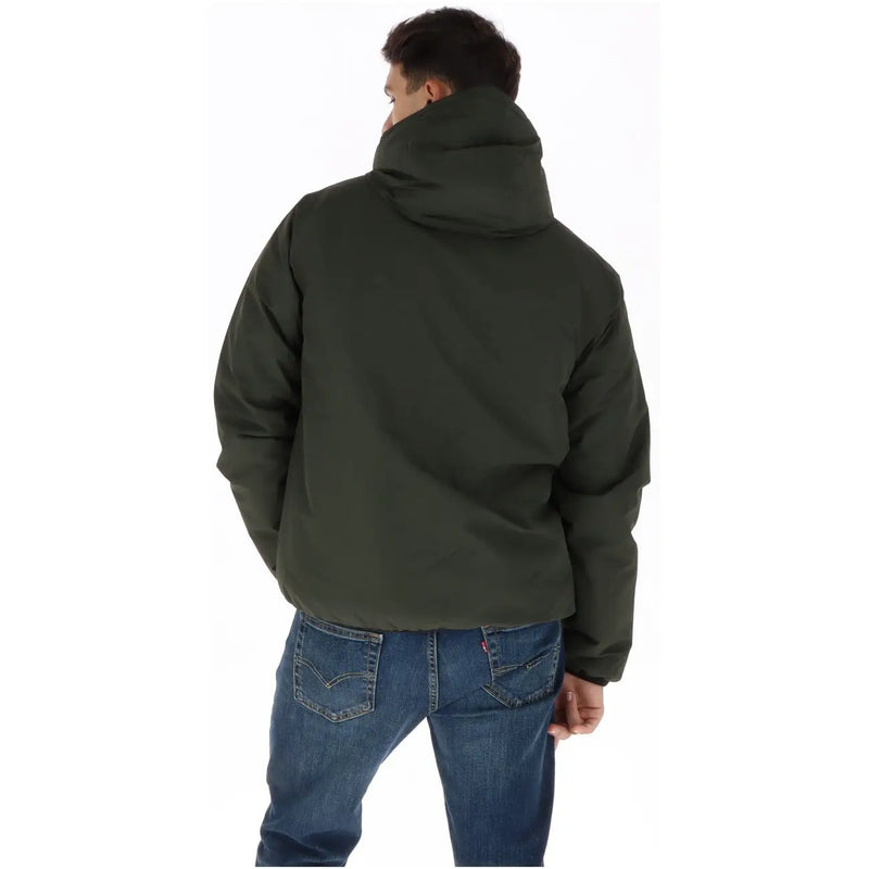 Superdry Blazer vert homme à capuche en polyester, avec un motif matelassé vert olive foncé et un tissu lisse