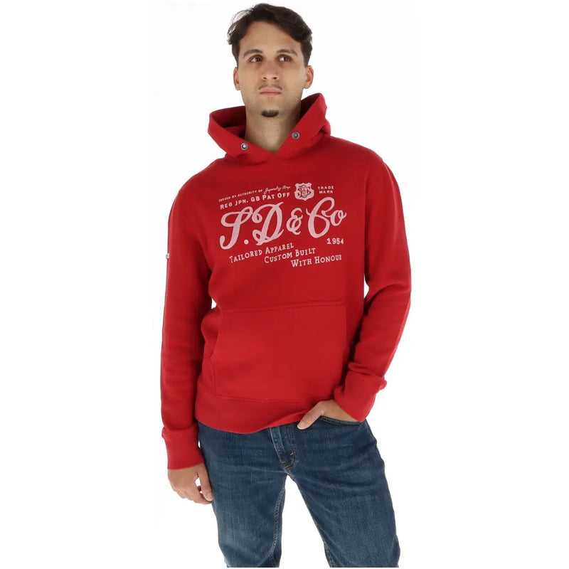 Superdry Sweat à capuche en coton vert pour homme, orné du logo rouge PD&Co. sur le devant.