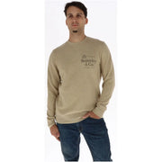 Logo beige Superdry & Co. sur le devant d'un sweat-shirt vert en coton pour homme Superdry.
