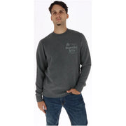 Sweat-shirt en coton gris foncé Superdry & Co pour homme, orné de touches de vert et au design décontracté et confortable.