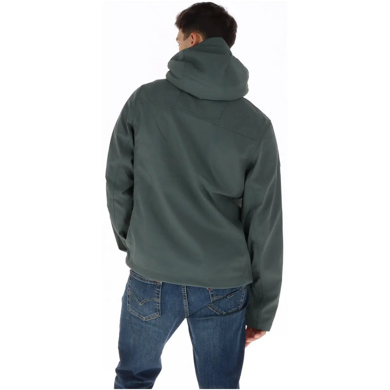 Superdry Blazer à capuche vert homme en polyester, confectionné dans un tissu vert foncé doux et imperméable, avec des coutures discrètes.