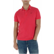 Superdry Polo homme rouge à manches courtes en coton, col classique et logo discret de la marque sur la poitrine