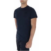Navy blue Superdry men t shirt short sleeve crew neck made of cotton for casual wear
