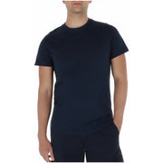 Superdry men t shirt navy blue short sleeve crew neck cotton casual wear front view