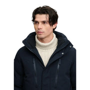 Superdry Veste d'hiver isolée City pour homme, bleu marine, col montant et poches zippées sur le devant, vue de face