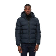 Superdry Doudoune homme bleu marine matelassée à capuche, vue de face